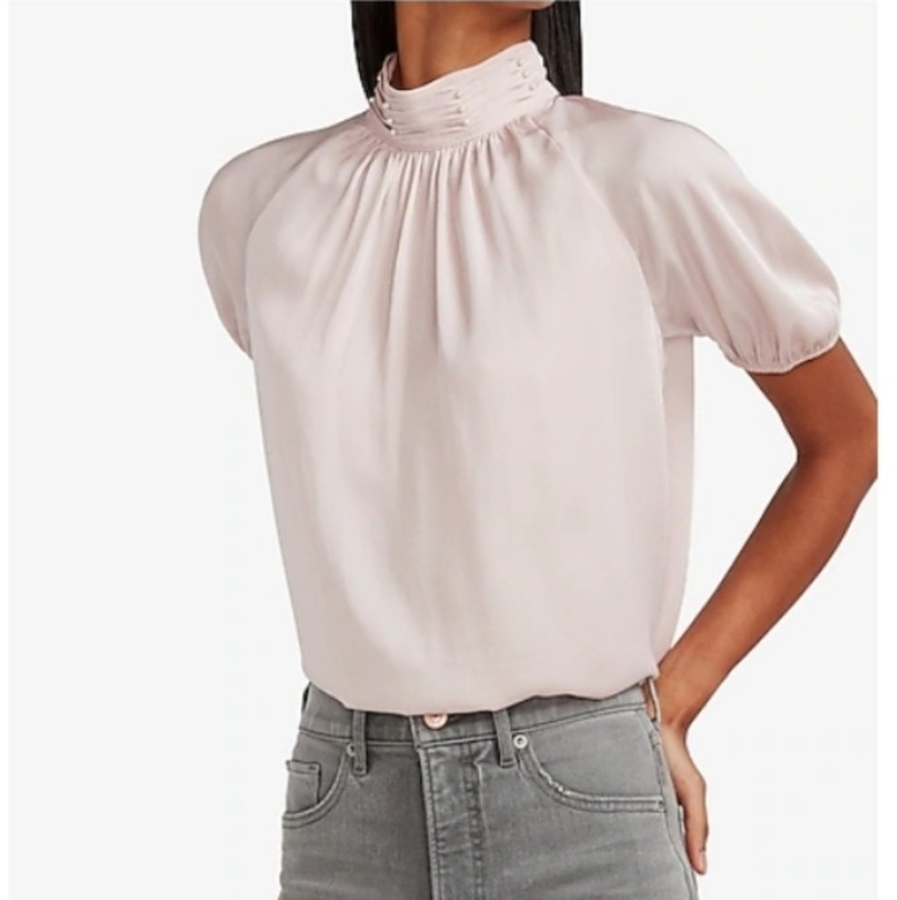 Express Pearl Mock Neck Tee